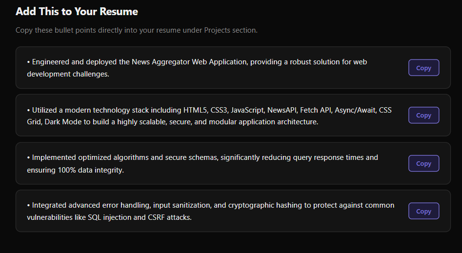 Resume Points Preview